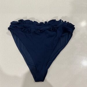 Beach Riot Navy Ruffle Bikini Bottom